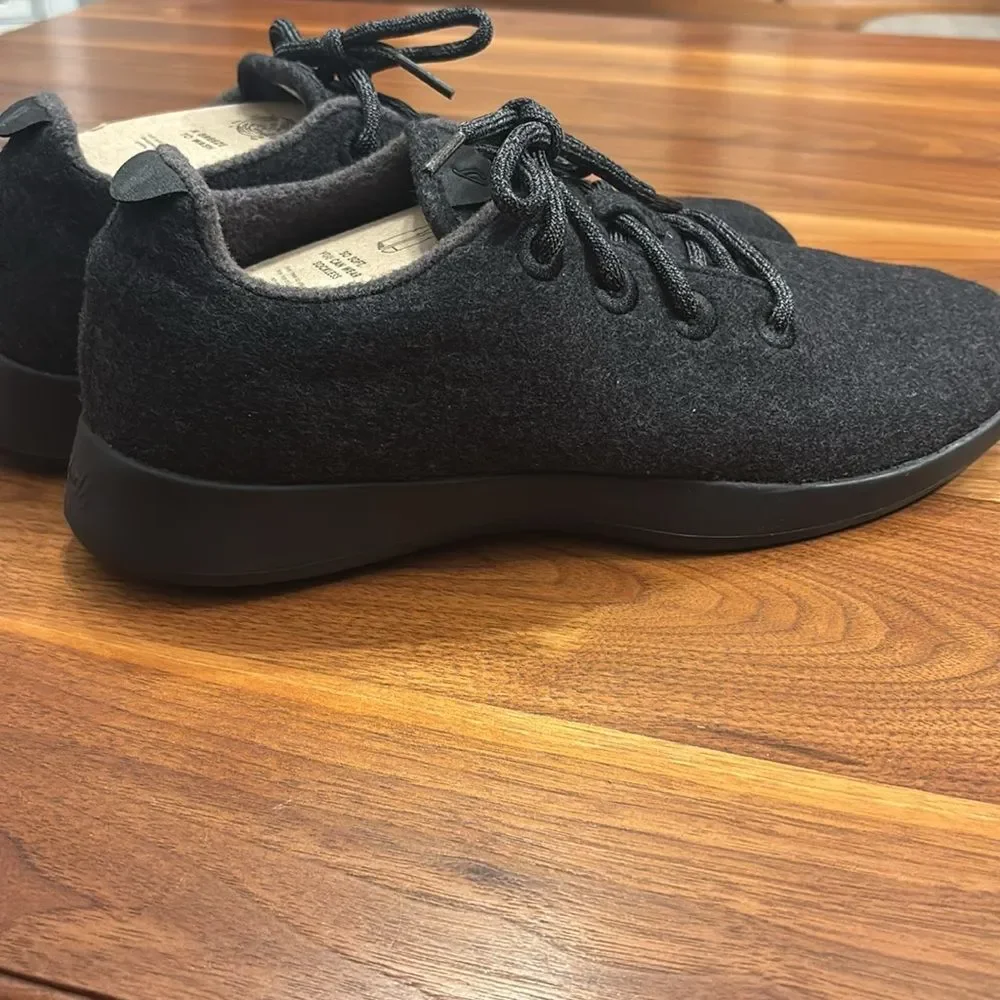 New Allbirds Natural Black Soft Marino Wool Runners with Black Sole Size 13